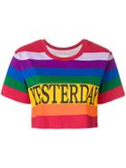 Alberta Ferretti Striped Cropped T-shirt - Multicolour