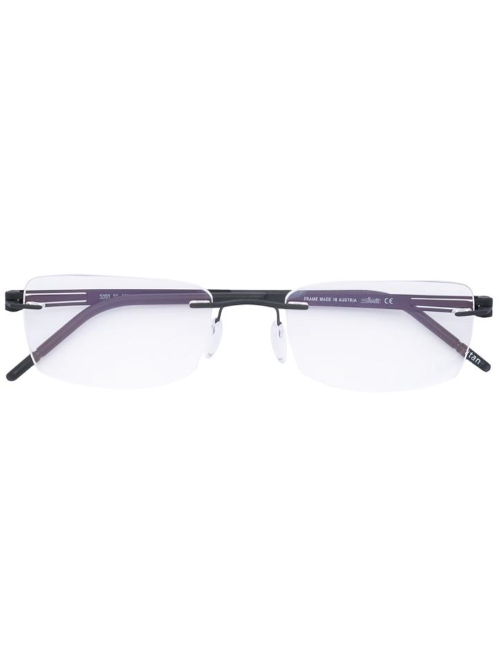 Silhouette Rimless Glasses Frame - Black