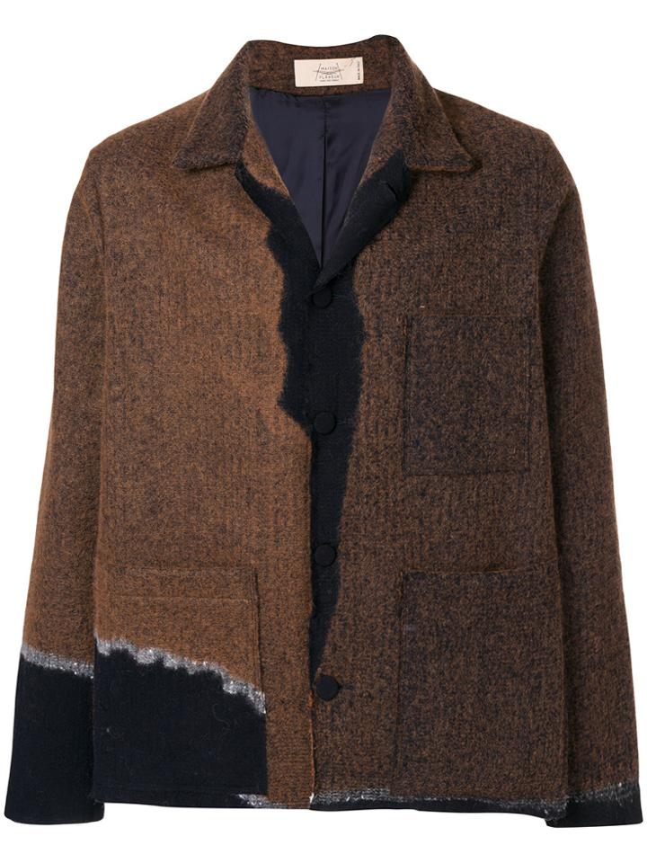 Maison Flaneur Contrast Button Jacket - Brown