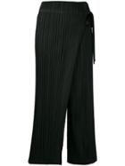 Pleats Please By Issey Miyake Draped Pleated Trousers - Black