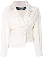 Jacquemus Asymmetric Knotted Shirt - Nude & Neutrals