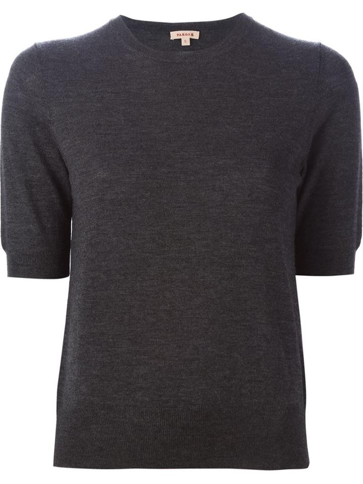 P.a.r.o.s.h. 'lushy' Shortsleeved Sweater, Women's, Size: Large, Grey, Cashmere/wool