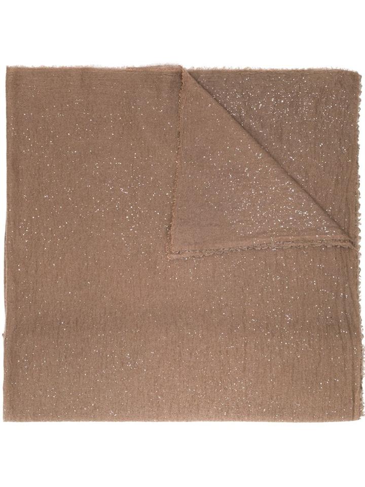 Faliero Sarti Frayed Hem Scarf - Brown