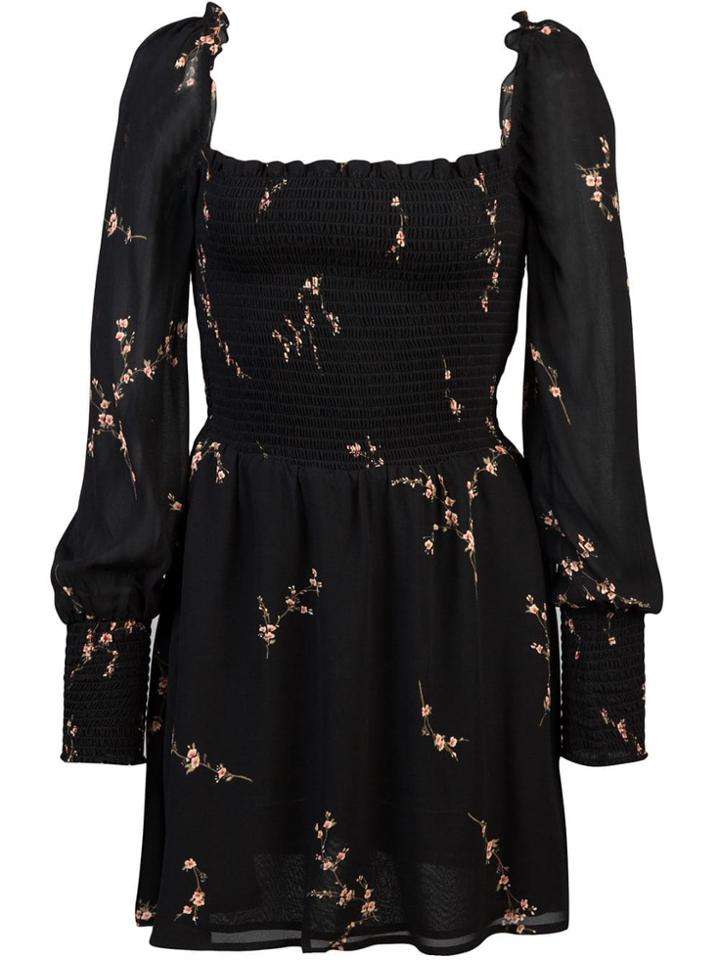 Reformation Floral Mini Dress - Black