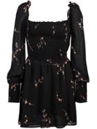 Reformation Floral Mini Dress - Black