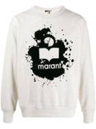 Isabel Marant Splatter Logo Print Sweatshirt - Neutrals