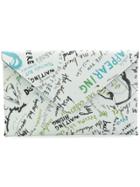 Maison Margiela Slogan Print Envelope Wallet - Blue