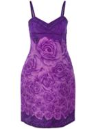 Versace Vintage Floral Print Structured Dress - Pink & Purple