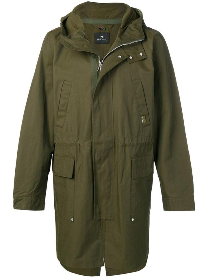 Ps By Paul Smith Hooded Parka Coat - Green