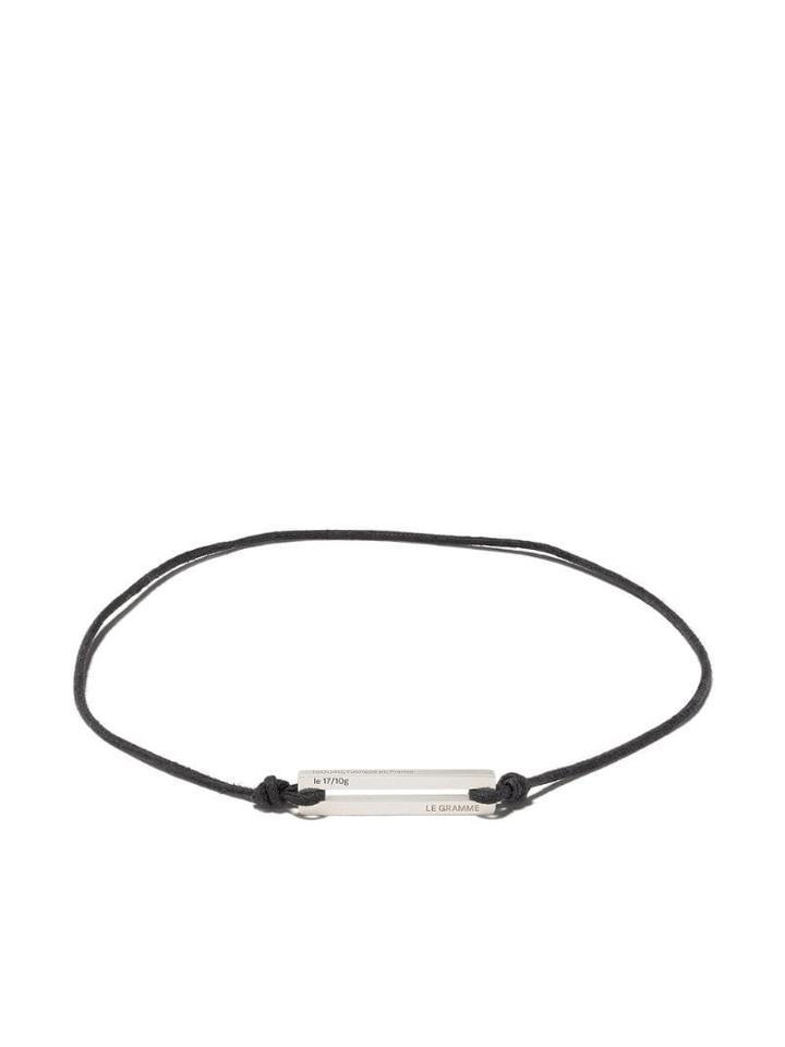 Le Gramme 17/10g Cord Bracelet - Silver/black