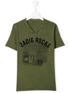 Zadig & Voltaire Kids Teen Zadig Rocks Print T-shirt - Green
