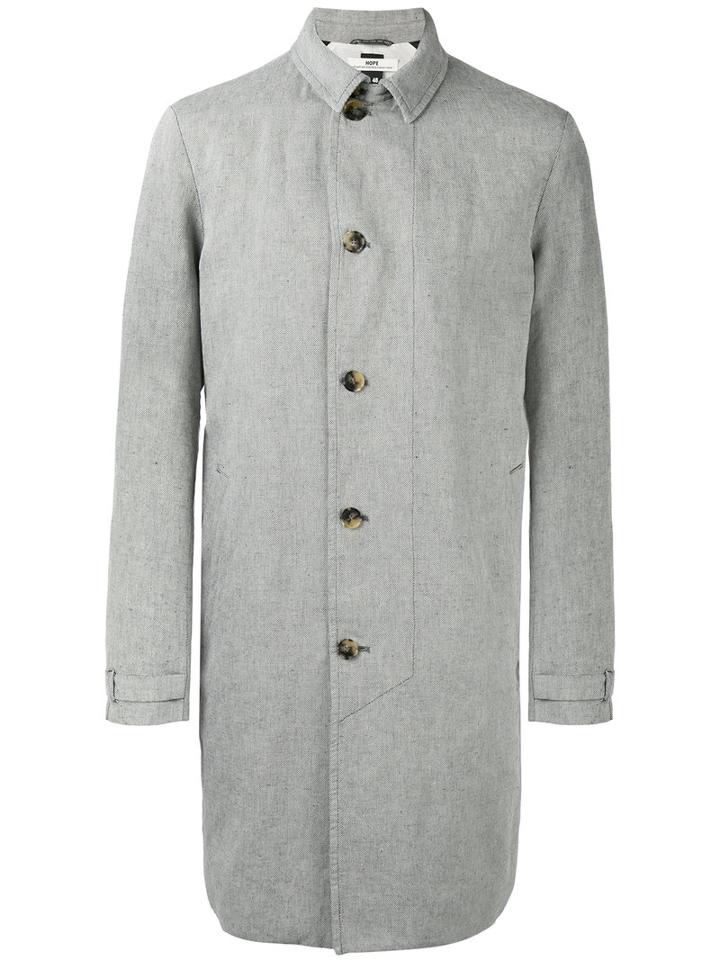 Hope Single Breasted Coat, Men's, Size: 48, Grey, Cotton/linen/flax/viscose