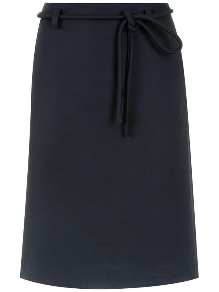 Egrey Tie Detail Straight Skirt - Blue