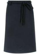 Egrey Tie Detail Straight Skirt - Blue