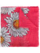 Gucci Gg Daisy Print Scarf, Women's, Pink/purple, Modal/linen/flax