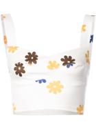 Silvia Tcherassi Agnello Floral Print Top - White