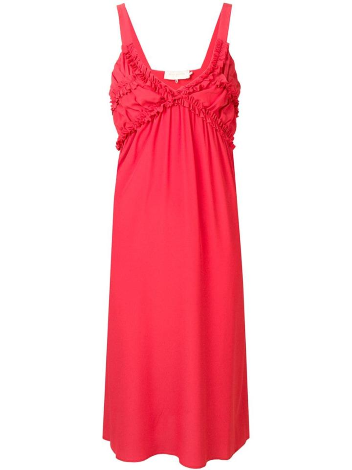 L'autre Chose Ruffled Midi Dress - Red