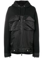 Sacai Long-sleeve Hooded Sweatshirt - Black