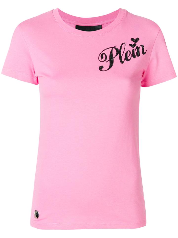 Philipp Plein Plein Logo T-shirt - Pink & Purple