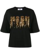 Msgm Logo Embellished T-shirt - Black
