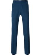 Ermenegildo Zegna Transeasonal Trousers, Men's, Size: 50, Blue, Viscose/wool