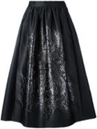 Fendi Full A-line Skirt, Women's, Size: 40, Black, Polyester