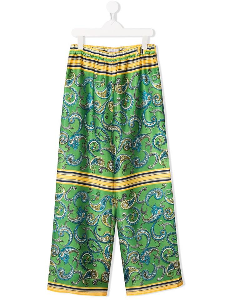 Philosophy Di Lorenzo Serafini Kids Paisley-print Trousers - Green