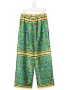 Philosophy Di Lorenzo Serafini Kids Paisley-print Trousers - Green