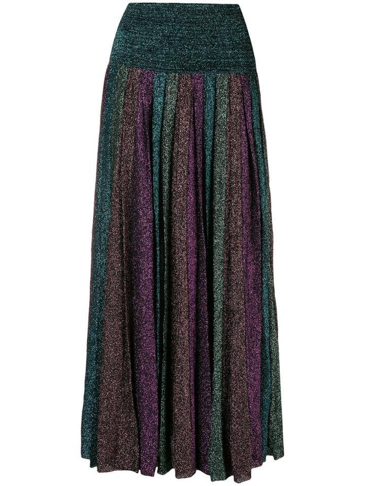 Circus Hotel Lurex Pleated Skirt - Black