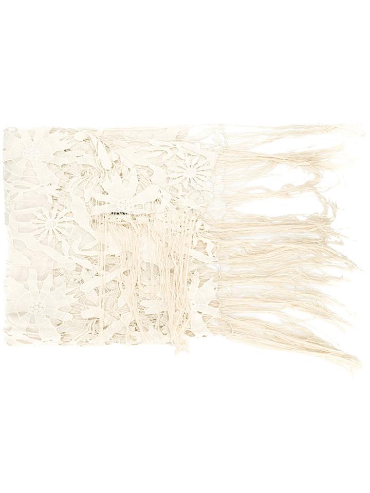 Dries Van Noten Floral Macrame Scarf, Men's, Nude/neutrals, Cotton