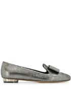 Salvatore Ferragamo Geometric Heel Loafers - Silver