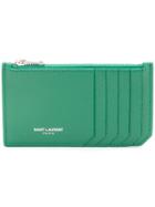 Saint Laurent Zipped Cardholder - Green