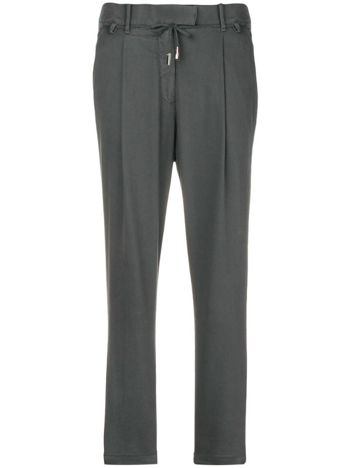 Eleventy Cropped Tapered Trousers - Grey