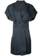 Pinstripe Dress - Women - Linen/flax/lurex/viscose - 36, Blue, Linen/flax/lurex/viscose, Alexandre Vauthier