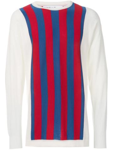 Tonello Cs Vertical Striped Neck Sweater - White