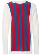 Tonello Cs Vertical Striped Neck Sweater - White