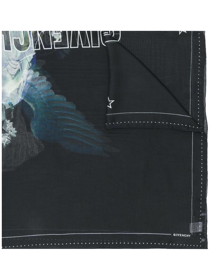 Givenchy Logo Embroidered Scarf - Blue