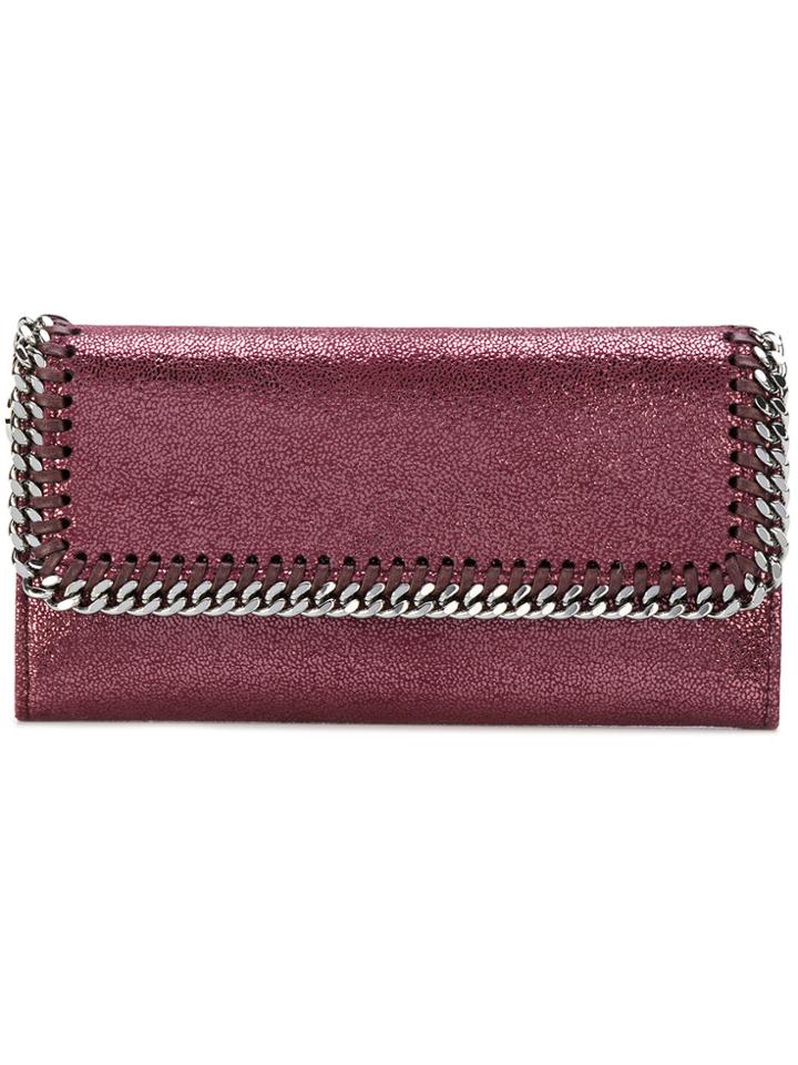Stella Mccartney Chain Trim Continental Purse - Pink & Purple