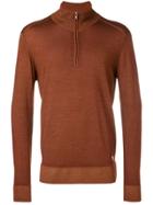 Cp Company Front Zip Pullover - Brown