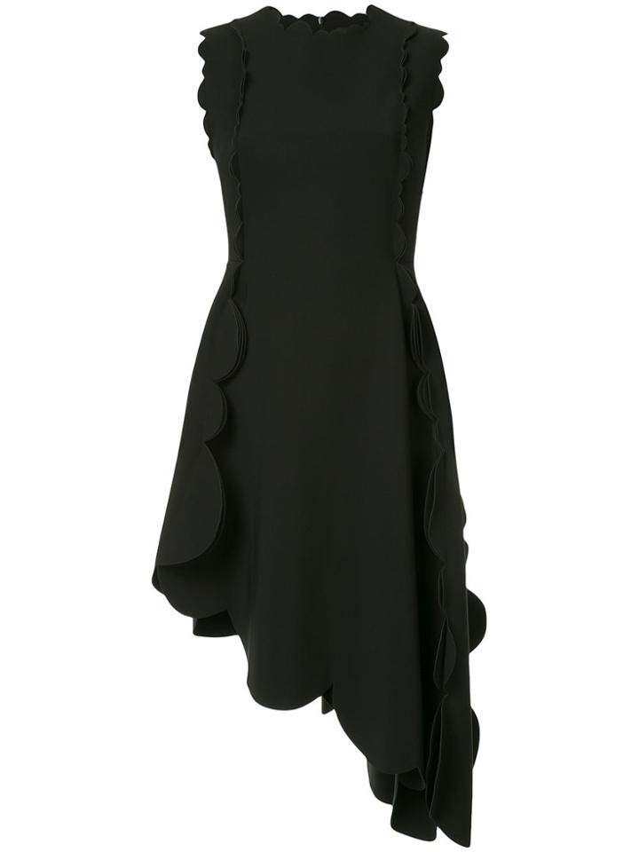 Paskal Laser-cut Asymmetric Appliqued Dress - Black