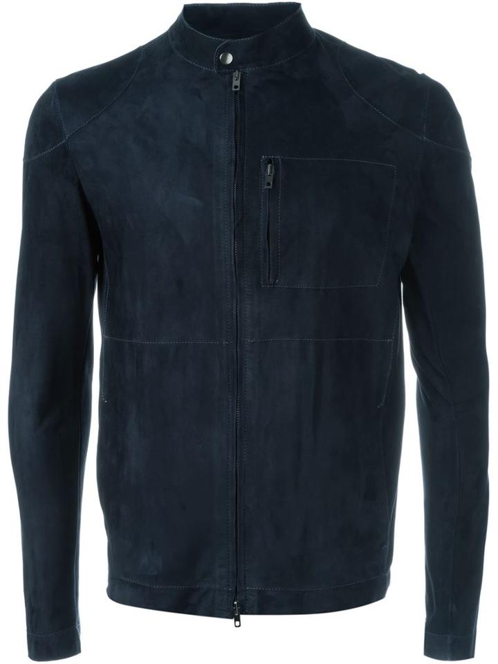 Salvatore Santoro 'dno' Jacket, Men's, Size: 54, Blue, Sheep Skin/shearling
