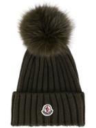 Moncler Bobble Top Beanie - Green