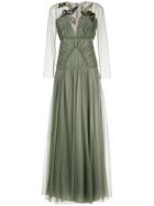 Antonio Marras Gathered Tulle Dress With Embroidery - Green