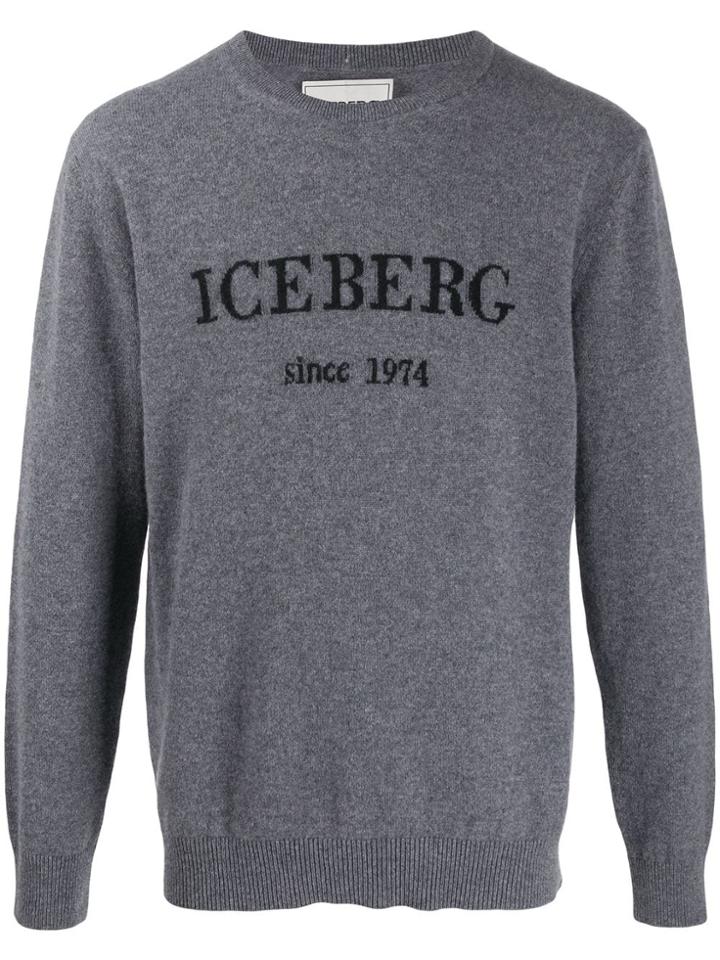 Iceberg Knitted Logo Jumper - Grey
