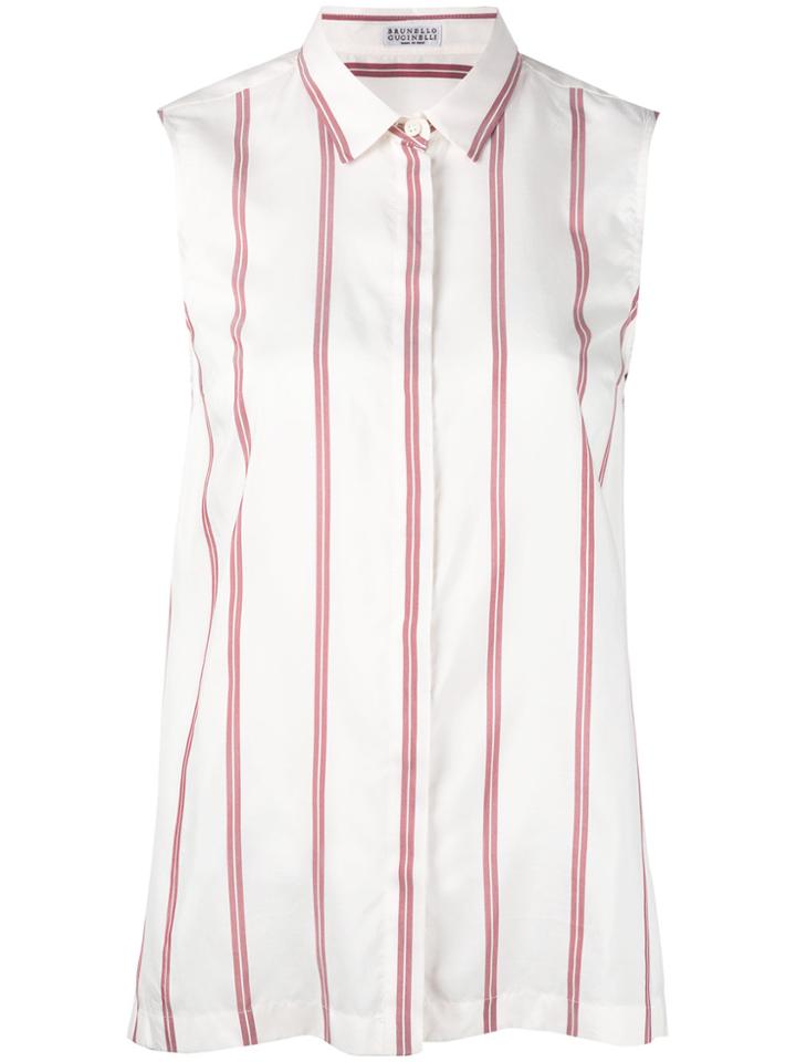 Brunello Cucinelli Striped Tank Top - White