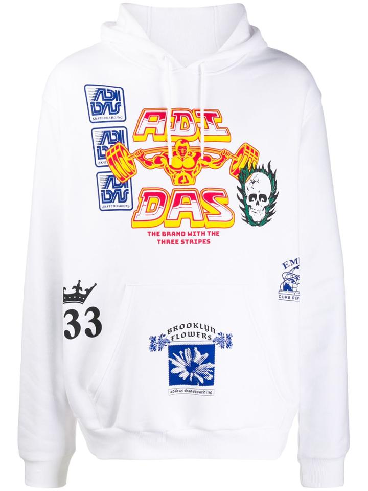 Adidas Testprint Fleece Hoodie - White