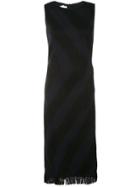 Oscar De La Renta Diagonal Print Midi Dress - Black