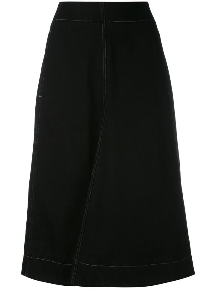 Lemaire - A-line Denim Skirt - Women - Cotton - 38, Black, Cotton