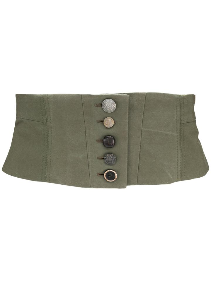 Antonio Marras Contrast Button Waist Belt - Green