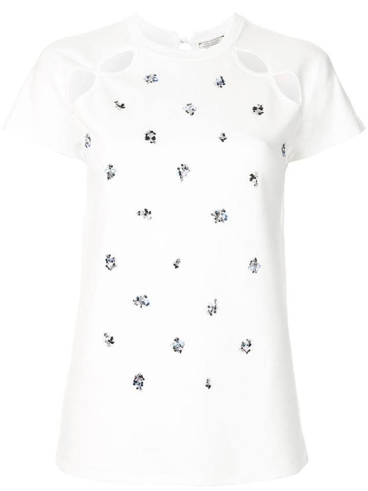 Nina Ricci Sequin Embroidered T-shirt - White